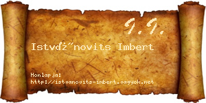 Istvánovits Imbert névjegykártya